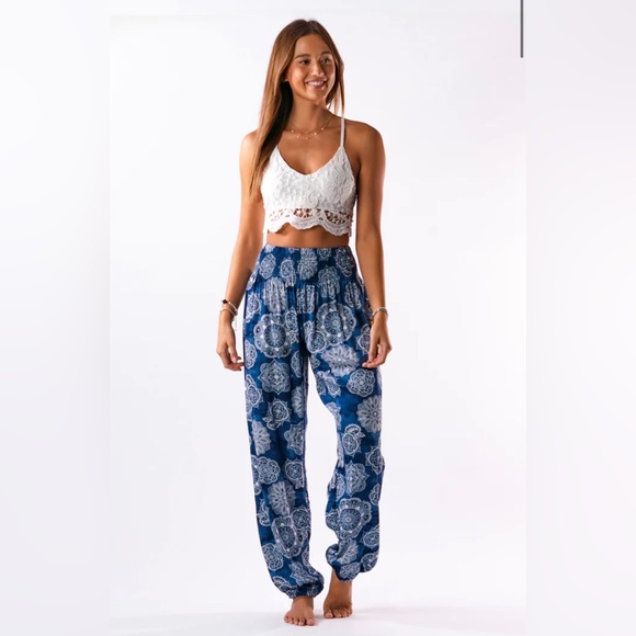 🖤HP🎉 Boho Chic Beachy/Yoga/Lounge Style High Waisted Harem Pants NWT - Picture 2 of 9